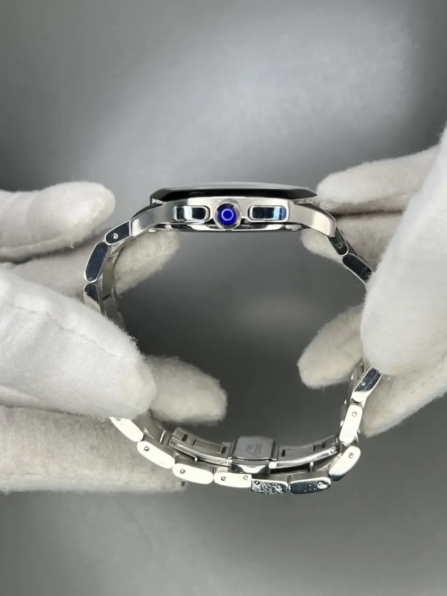 ساعت مچی کارتیه کورنوگراف بند سیلور صفحه آبی Cartier