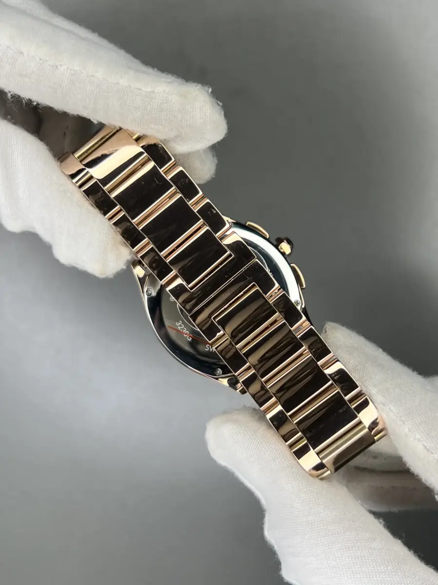 ساعت مچی کارتیه کورنوگراف بند رزگلد صفحه سفید Cartier