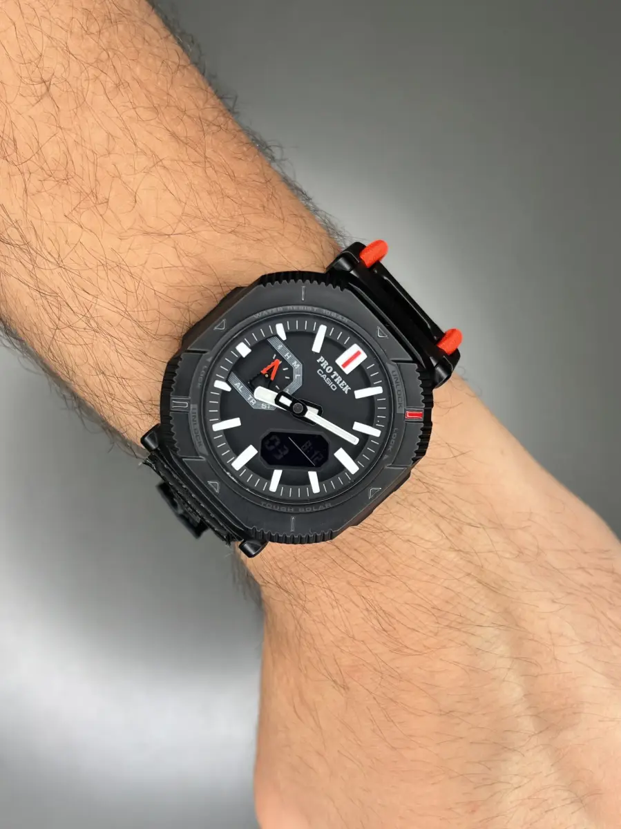 ساعت مچی کاسیو جی شاک پرو ترک قرمز مشکی Casio G-shock Protrek