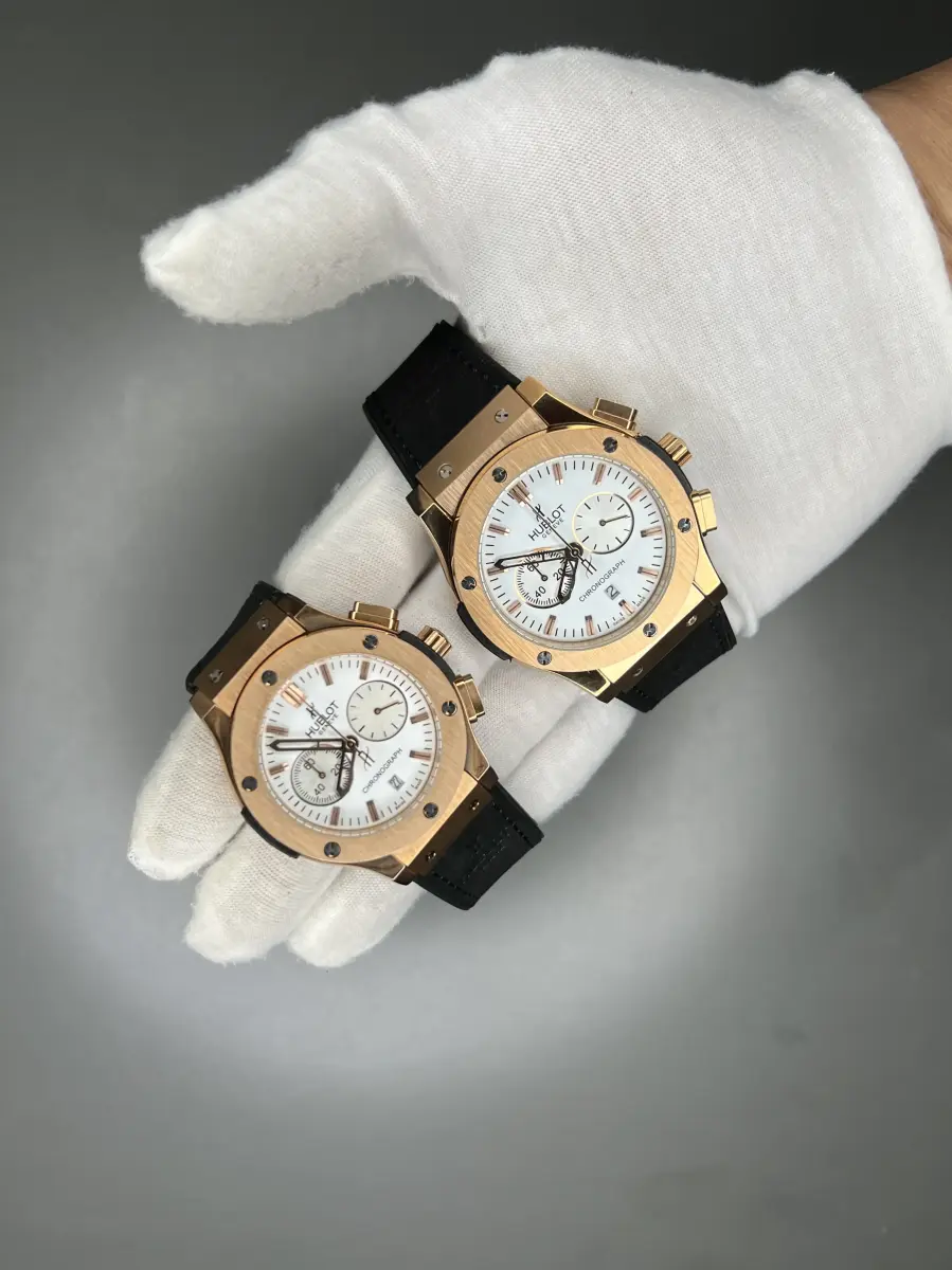 ساعت مچی هابلوت کلاسیک فیوژن کورنوگراف بند جیر مشکی مردانه Hublot Classic Fusion