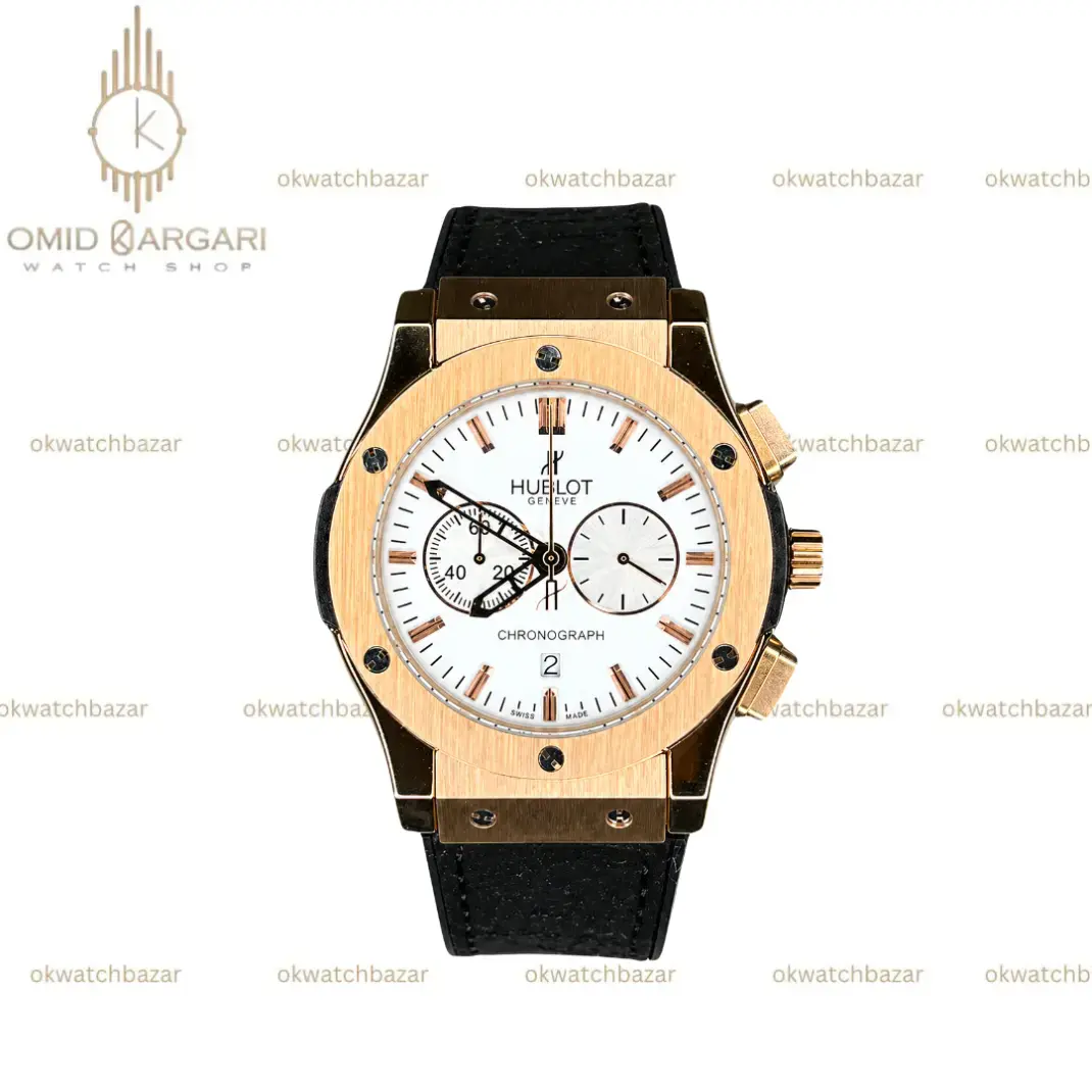 ساعت مچی هابلوت کلاسیک فیوژن کورنوگراف بند جیر مشکی مردانه Hublot Classic Fusion