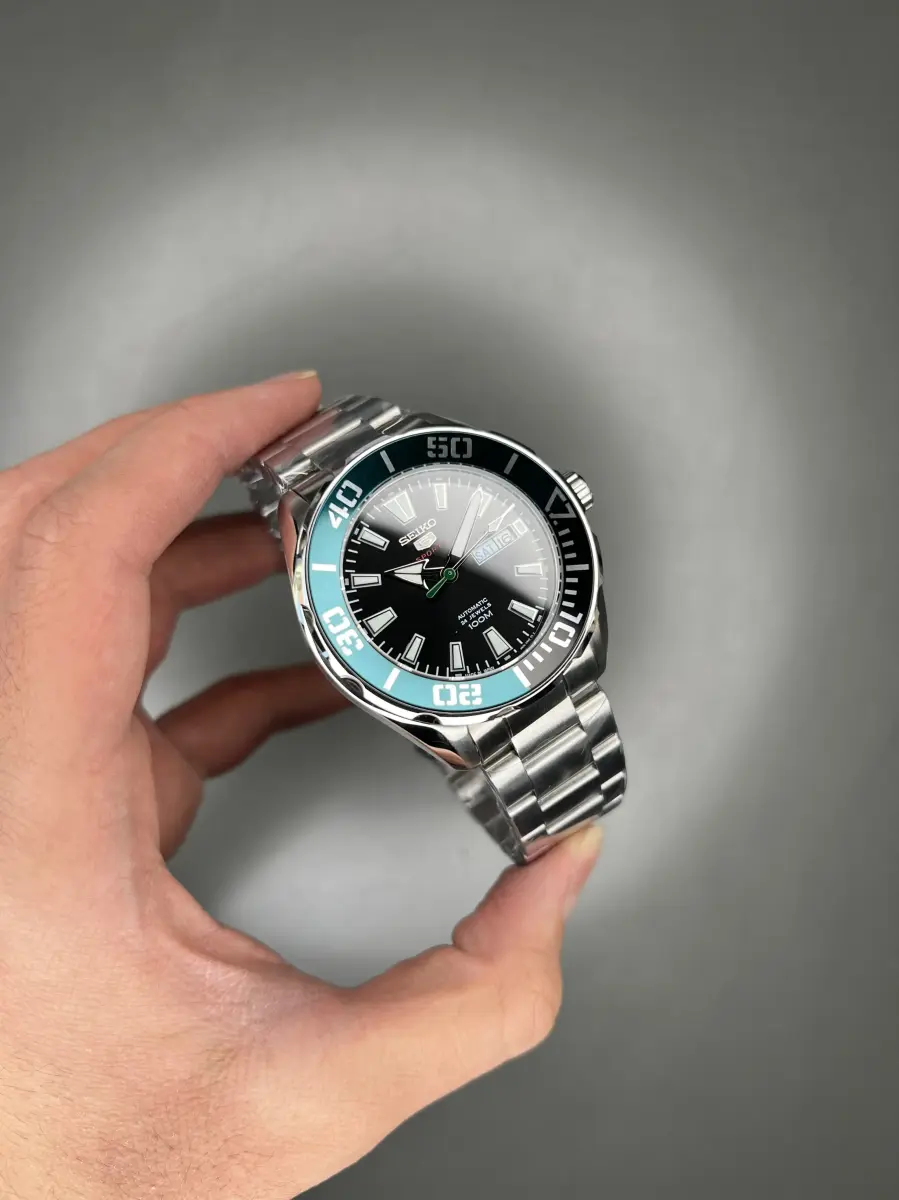 ساعت مچی سیکو 5 بند سیلور صفحه سبز Seiko 5