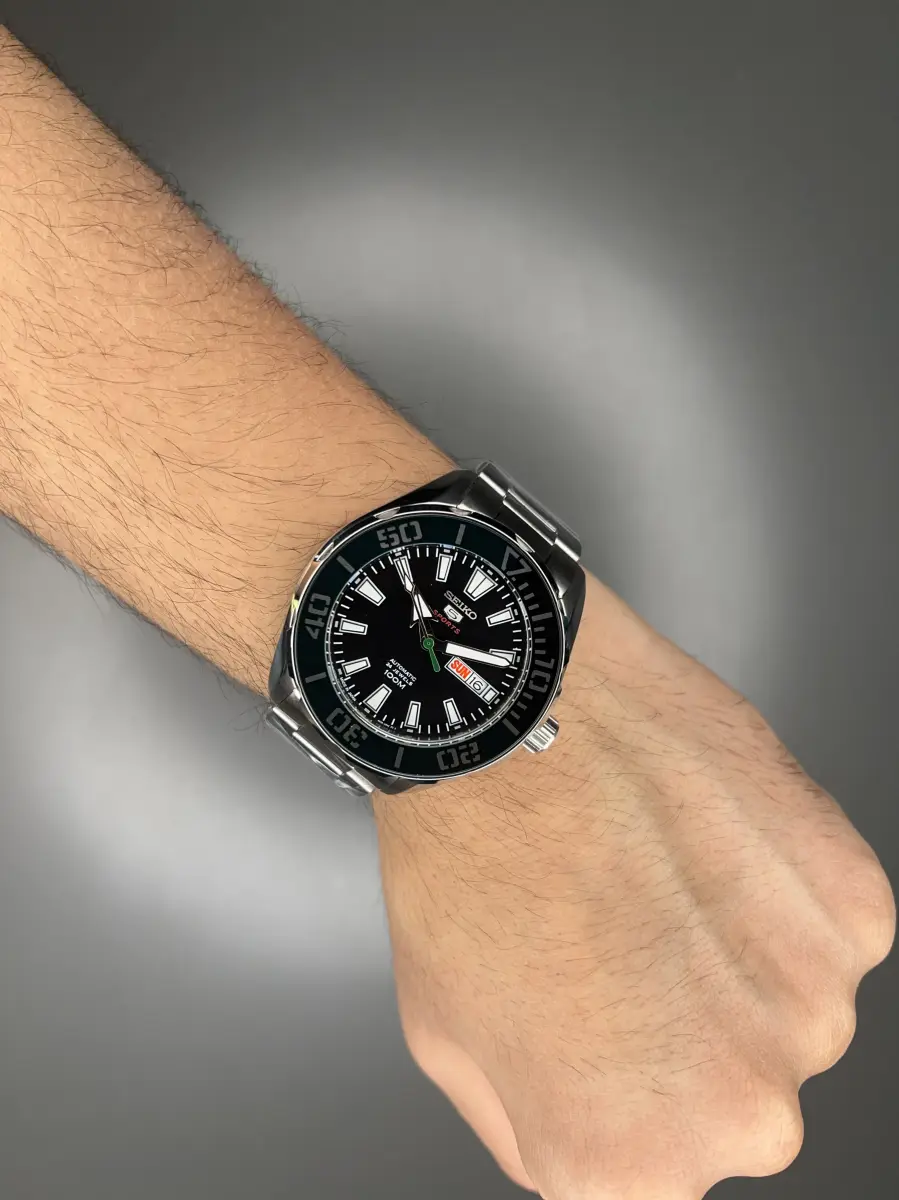 ساعت مچی سیکو 5 بند سیلور صفحه سبز Seiko 5