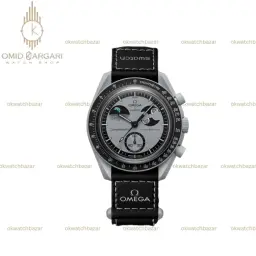 ساعت مچی امگا سواچ ماموریت به زمین مشکی Omega x Swatch Mision to the Earthphase