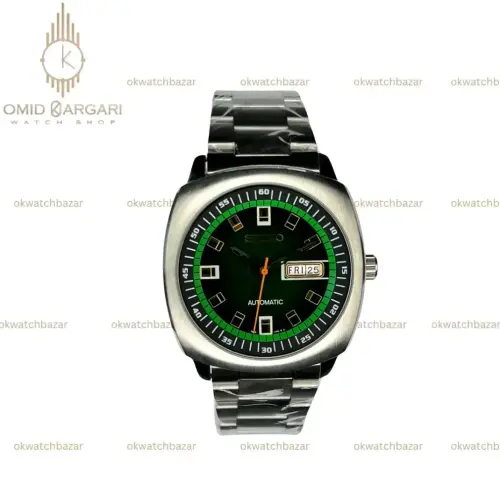 ساعت مچی سیکو مربعی سیلور صفحه سبز Seiko Recraft