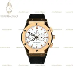 ساعت مچی هابلوت کلاسیک فیوژن کرونوگراف بند جیر مشکی مردانه Hublot Classic Fusion