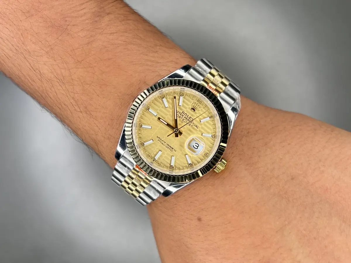 ساعت مچی رولکس دیت جاست سوئیسی سیلورطلایی صفحه طلایی Rolex Datejust