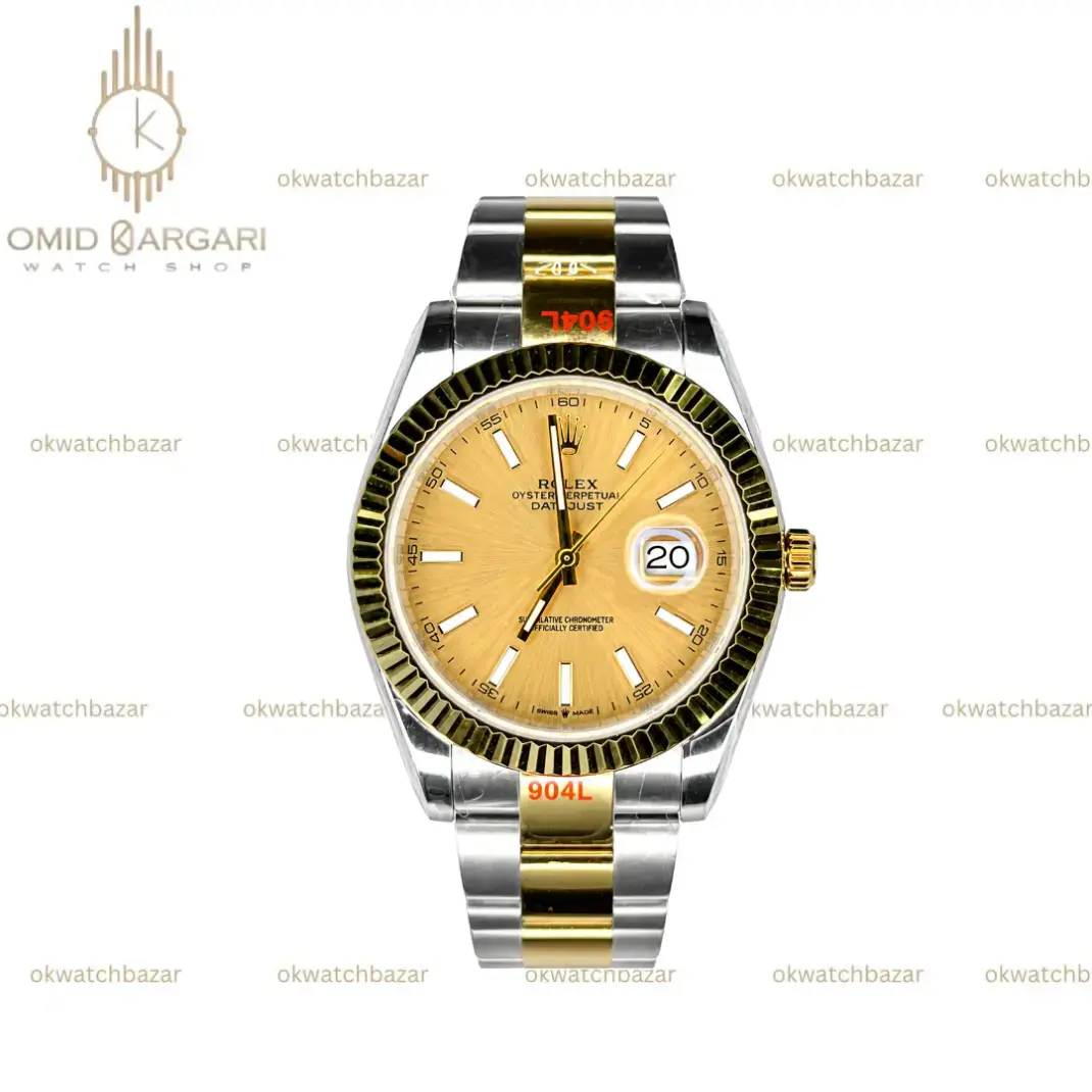 ساعت مچی رولکس دیت جاست سوئیسی بند اویستر صفحه نارنجی Rolex Datejust