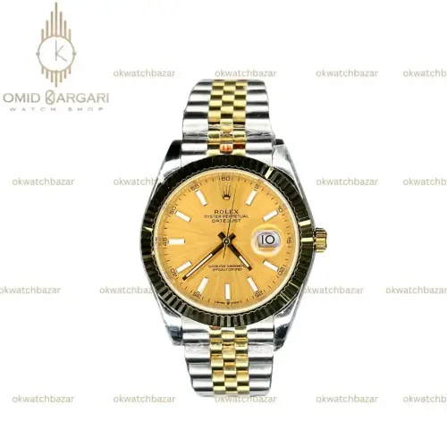 ساعت مچی رولکس دیت جاست سوئیسی سیلورطلایی صفحه نارنجی Rolex Datejust