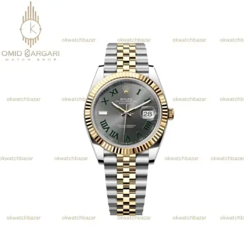 ساعت مچی رولکس ویمبلدون سوئیسی سیلورطلایی Rolex Wimbledon Datejust