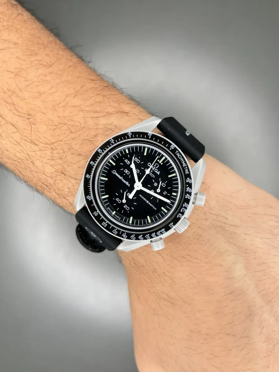 ساعت مچی امگا سواچ بند رابر ماموریت به ماه Omega x Swatch Mision to the Moon Rubber