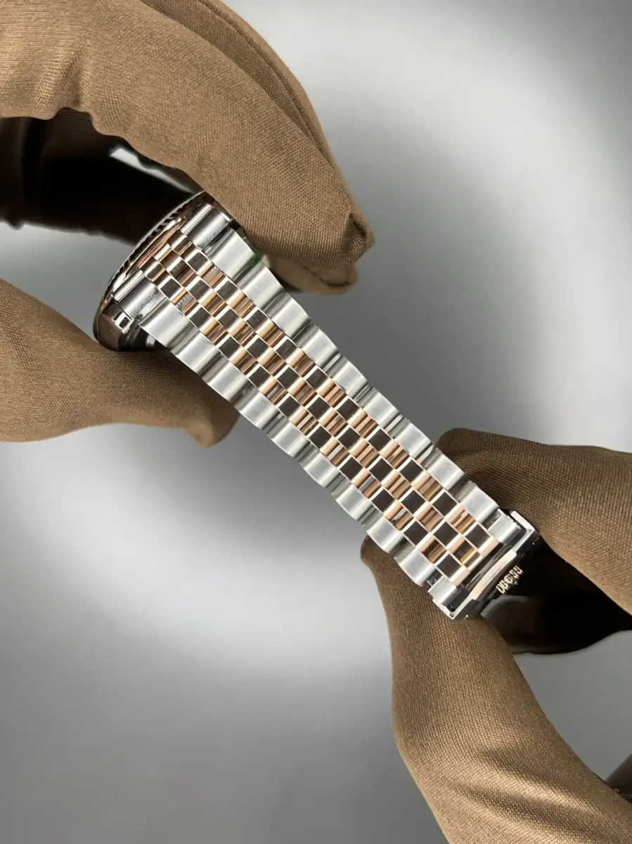 ساعت مچی رولکس دیت جاست سوئیسی سیلور رزگلد ایندکس نگین صفحه چاکلت Rolex Datejust