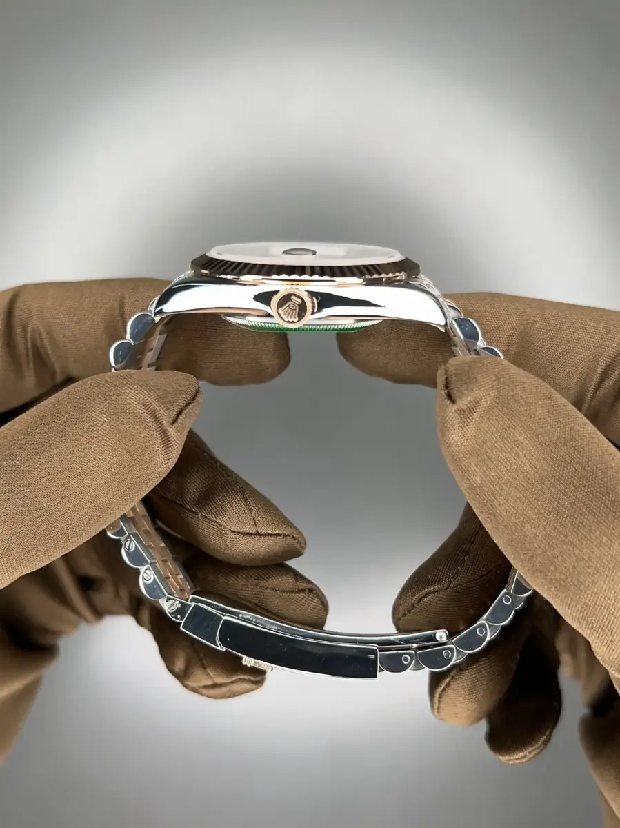 ساعت مچی رولکس دیت جاست سوئیسی سیلور رزگلد ایندکس نگین صفحه چاکلت Rolex Datejust