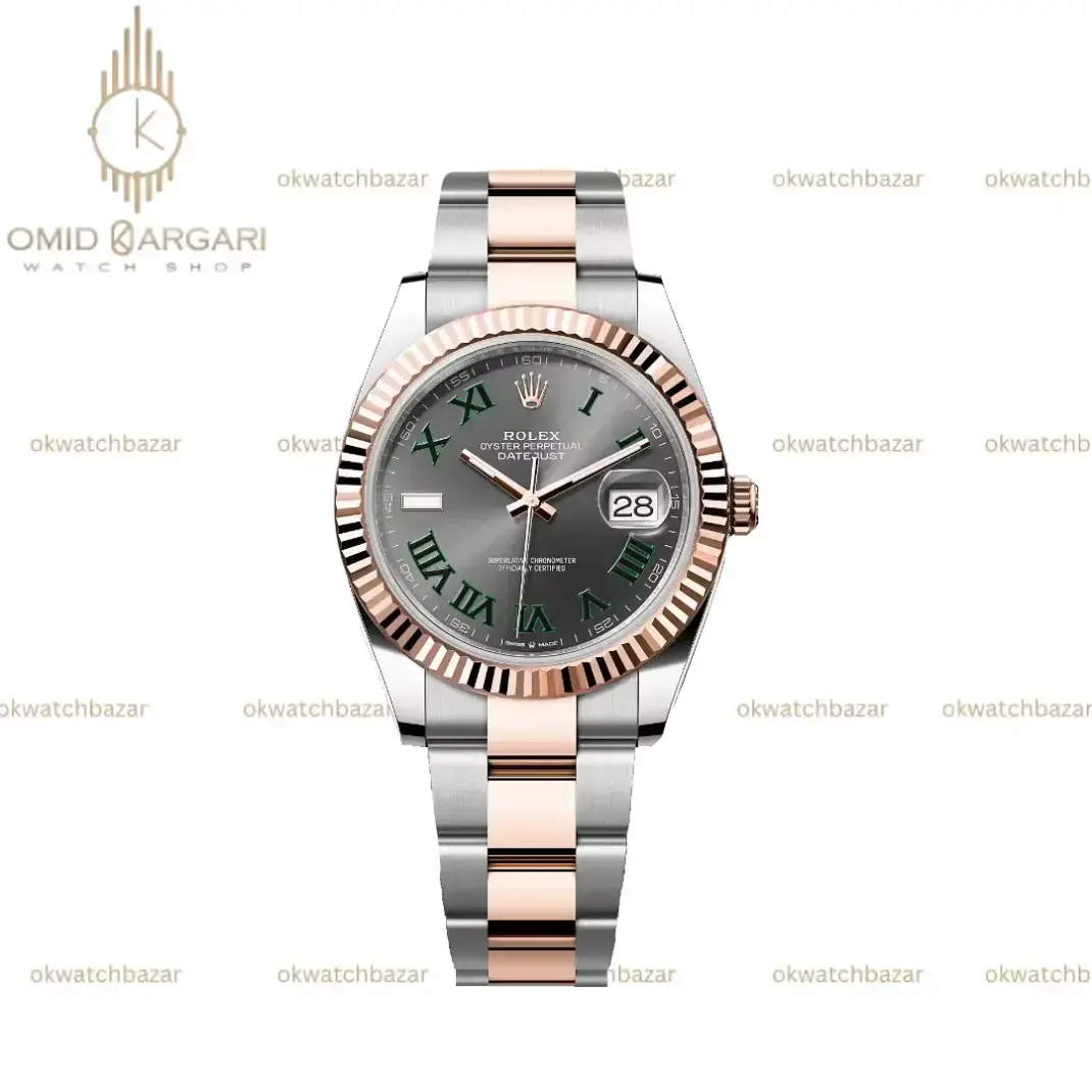 ساعت مچی رولکس ویمبلدون سوئیسی سیلور رزگلد Rolex Wimbledon Datejust