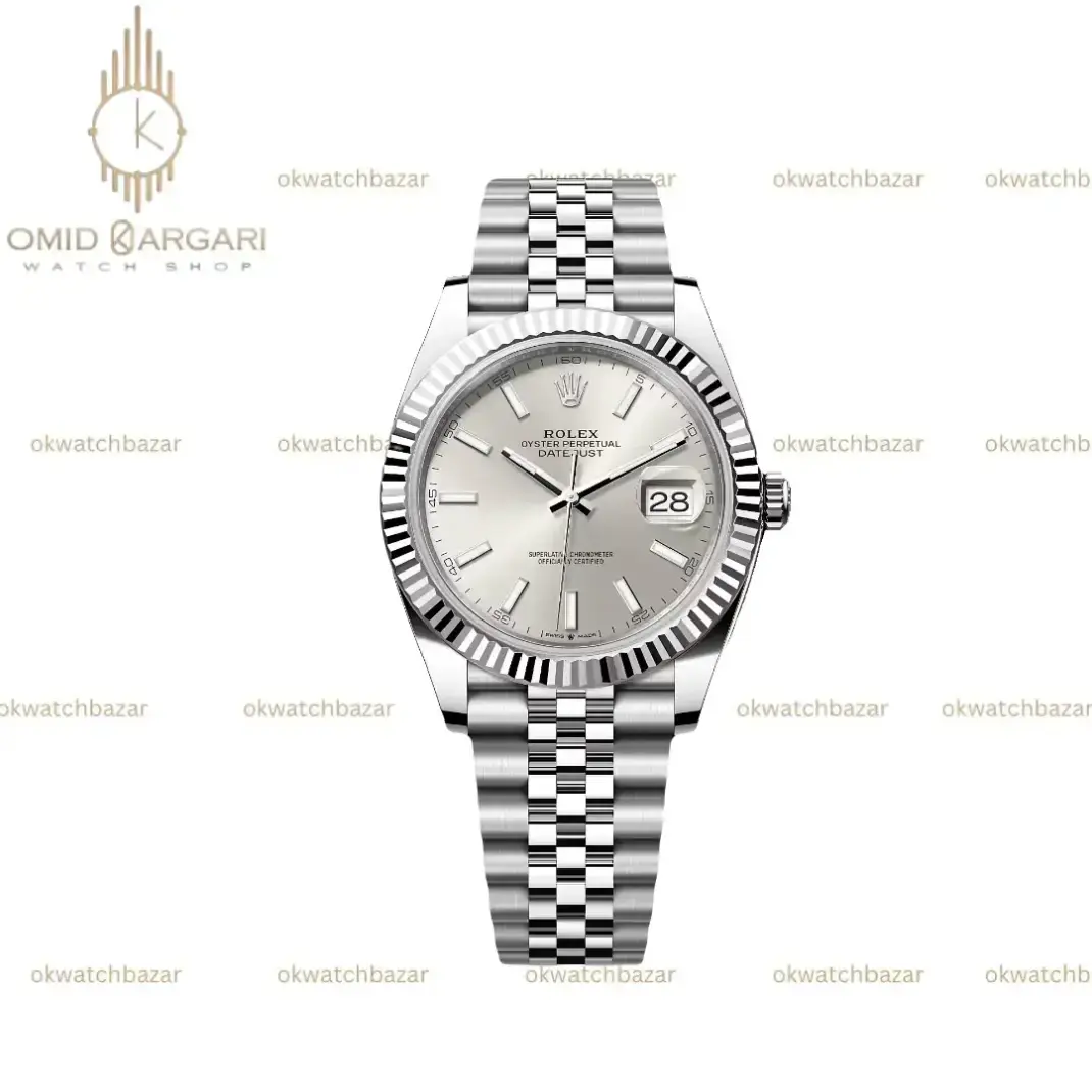 ساعت مچی رولکس سوئیسی بند سیلور صفحه طوسی Rolex Datejust