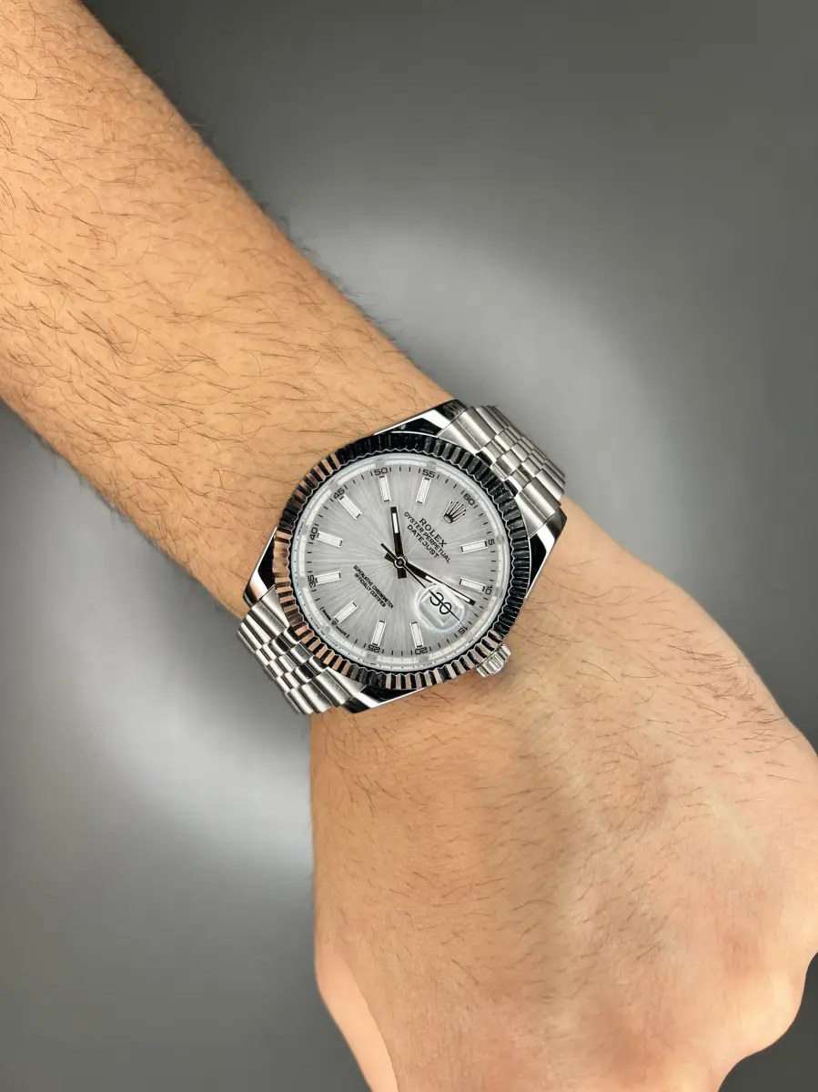 ساعت مچی رولکس سوئیسی بند سیلور صفحه طوسی Rolex Datejust