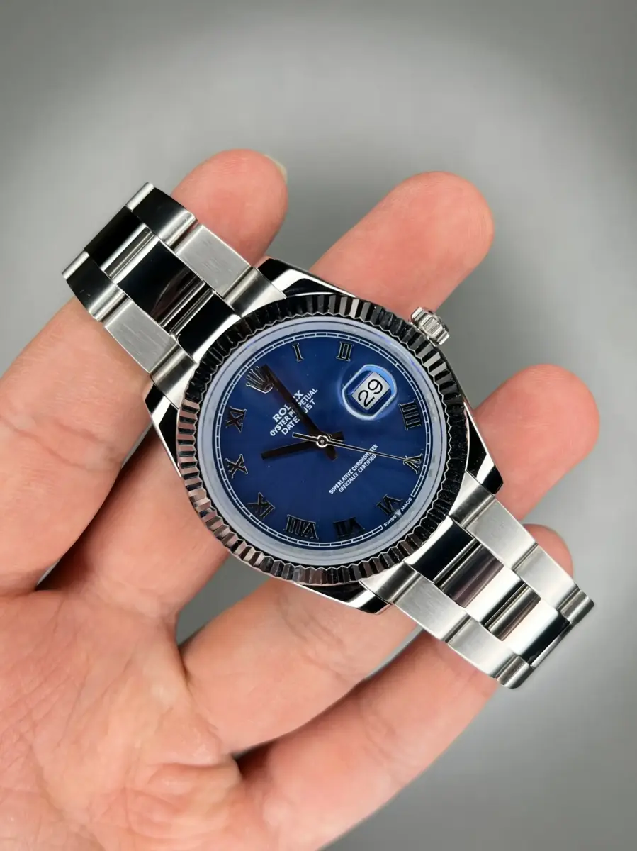 ساعت مچی رولکس سوئیسی بند اویستر صفحه سفید ایندکس یونانی Rolex Datejust