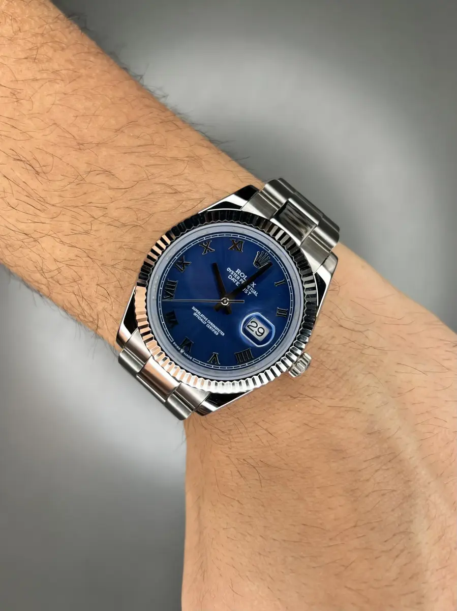 ساعت مچی رولکس سوئیسی بند اویستر صفحه سفید ایندکس یونانی Rolex Datejust