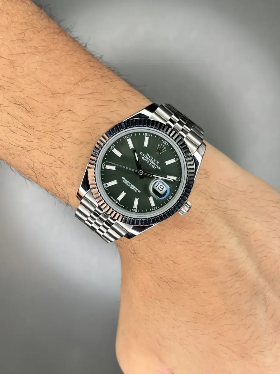 ساعت مچی رولکس سوئیسی سیلور بند جوبیلی صفحه سبز Rolex Datejust