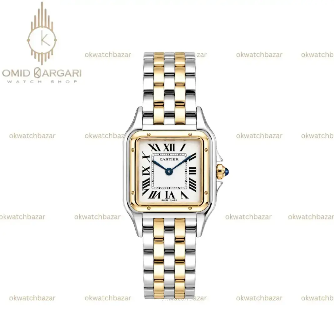 ساعت مچی کارتیه پنتر سیلوررزگلد صفحه سفید Cartier Panthere