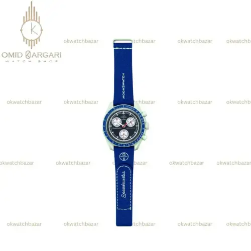 ساعت مچی امگا سواچ بند رابر آبی ماموریت به زمین Omega x Swatch Mision to the earth Rubber