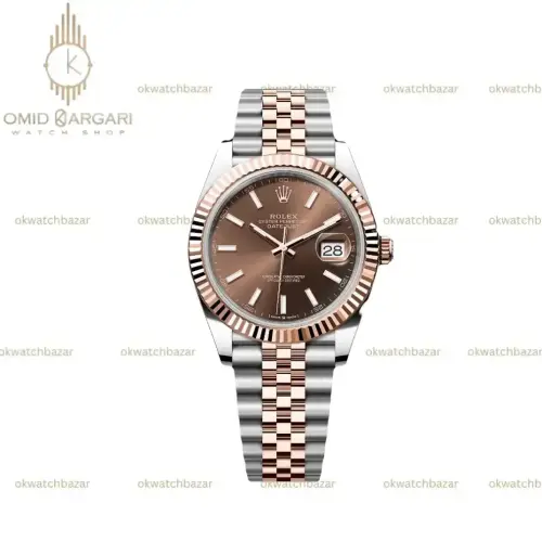 ساعت مچی رولکس دیت جاست سوئیسی سیلوررزگلد صفحه چاکلت Rolex Datejust