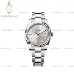 ساعت مچی رولکس سوئیسی بند اویستر سیلور صفحه طوسی Rolex Datejust