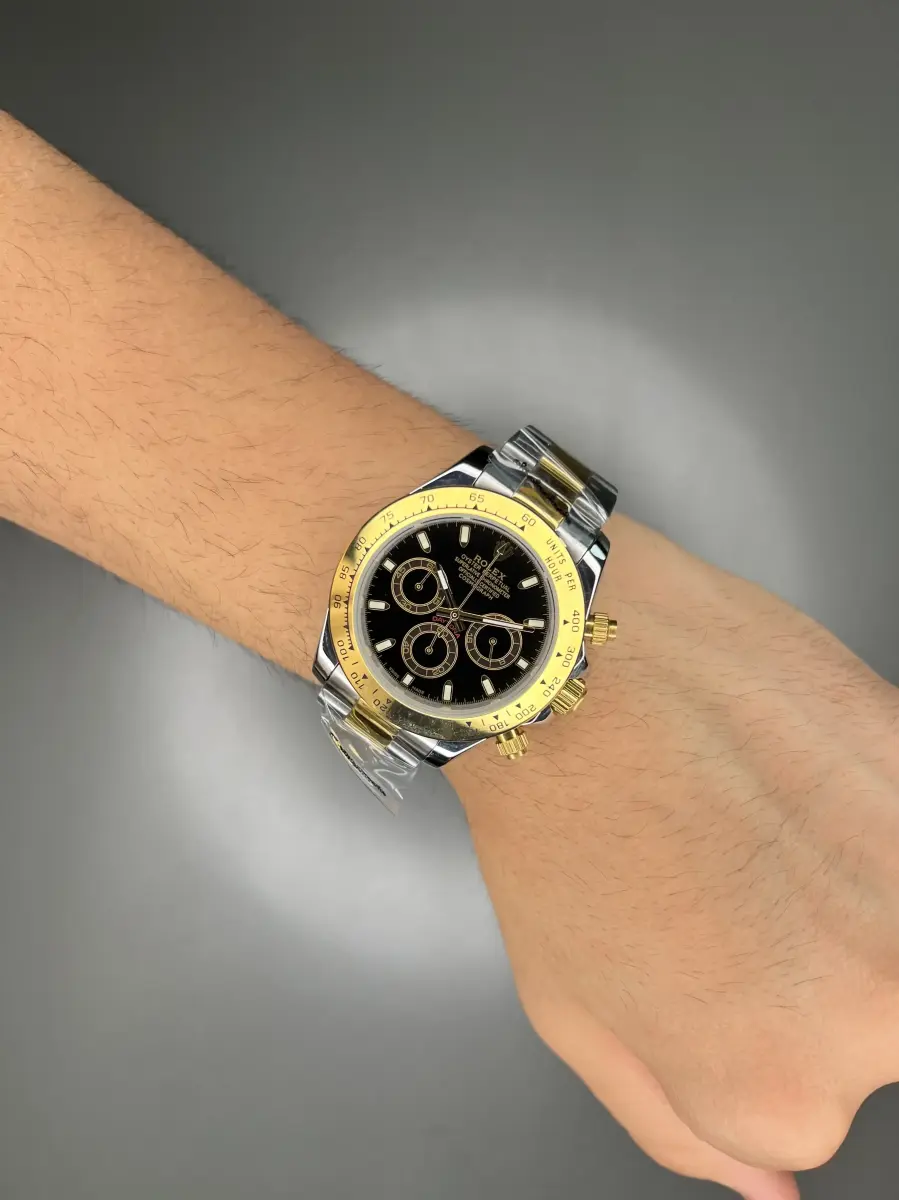 ساعت مچی رولکس دیتونا سیلورطلایی صفحه مشکی Rolex Daytona