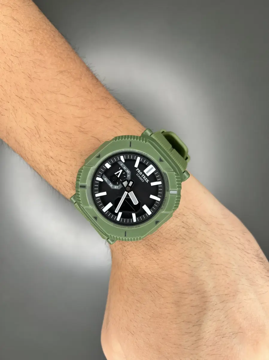 ساعت مچی کاسیو جی شاک پروترک بند رابر سبز Casio G-shock Protrek