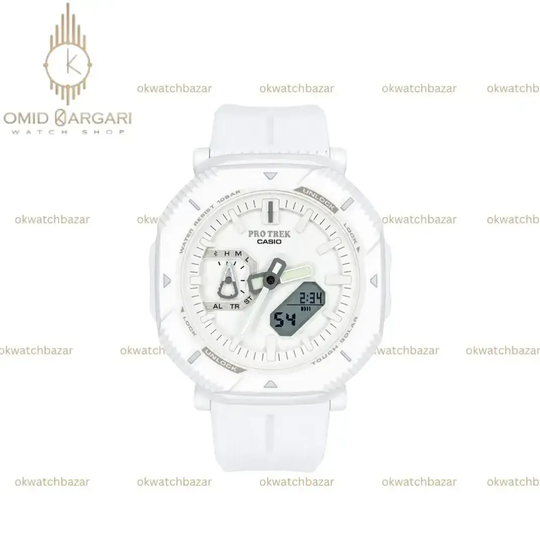 ساعت مچی کاسیو جی شاک پروترک بند رابر سفید Casio G-shock Protrek
