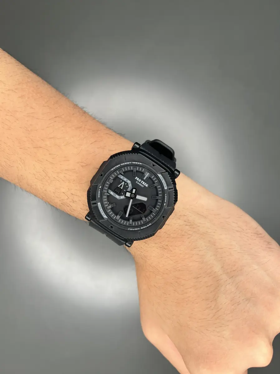 ساعت مچی کاسیو جی شاک پروترک بند رابر تمام مشکی Casio G-shock Protrek