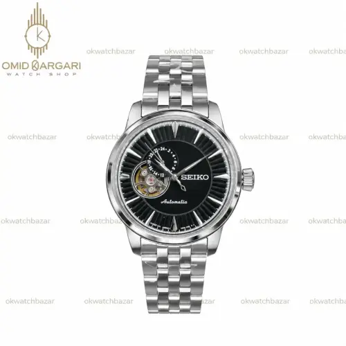 ساعت مچی سیکو پریسیج اتوماتیک صفحه مشکی اوپن هارت Seiko Presage