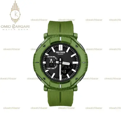 ساعت مچی کاسیو جی شاک پروترک بند رابر سبز Casio G-shock Protrek