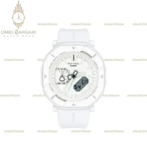 ساعت مچی کاسیو جی شاک پروترک بند رابر سفید Casio G-shock Protrek