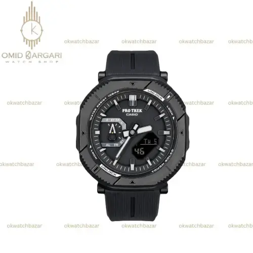 ساعت مچی کاسیو جی شاک پروترک بند رابر تمام مشکی Casio G-shock Protrek
