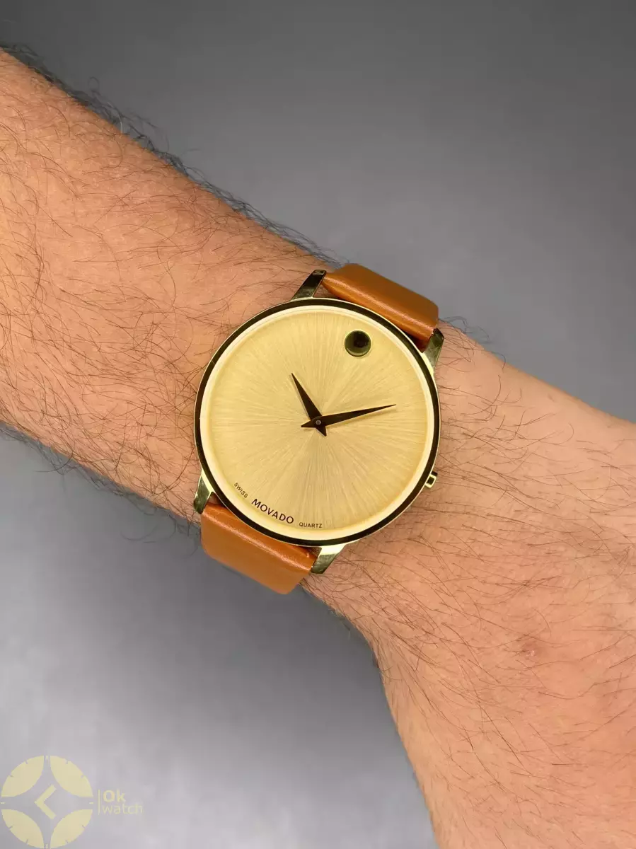 ساعت مچی موادو قهوه ای صفحه طلایی Movado