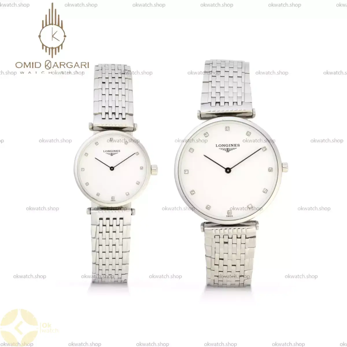 ساعت مچی لونژین ست بند سیلور صفحه سفید Longines