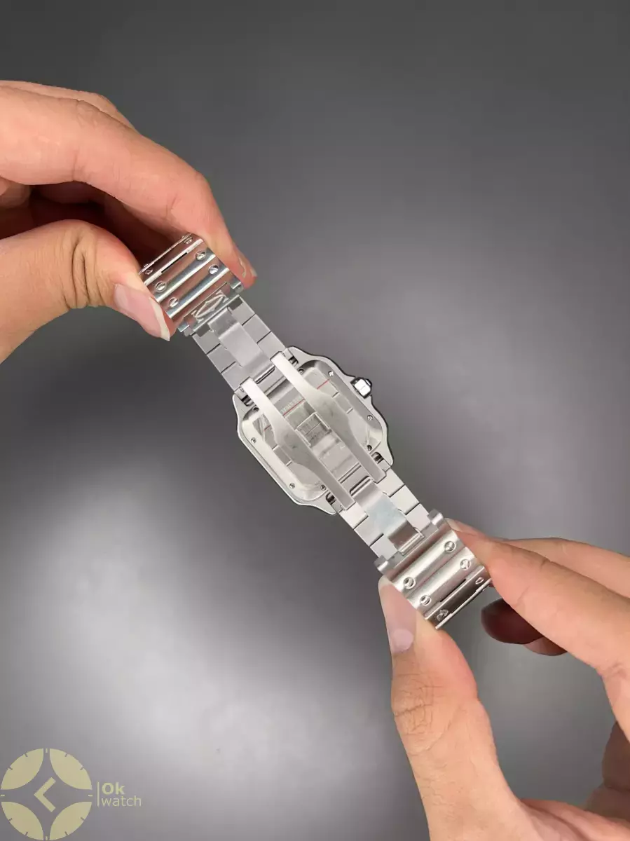 ساعت مچی کارتیه د سانتوس اتوماتیک عدد عربی صفحه سبز Cartier