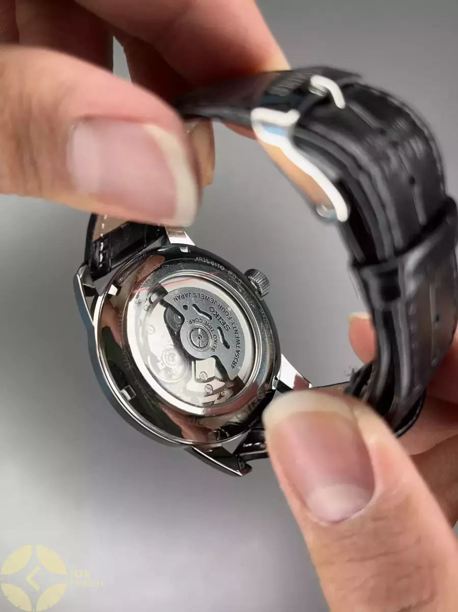 ساعت مچی سیکو پرساژ اتوماتیک بند چرمی صفحه آبی Seiko Presage