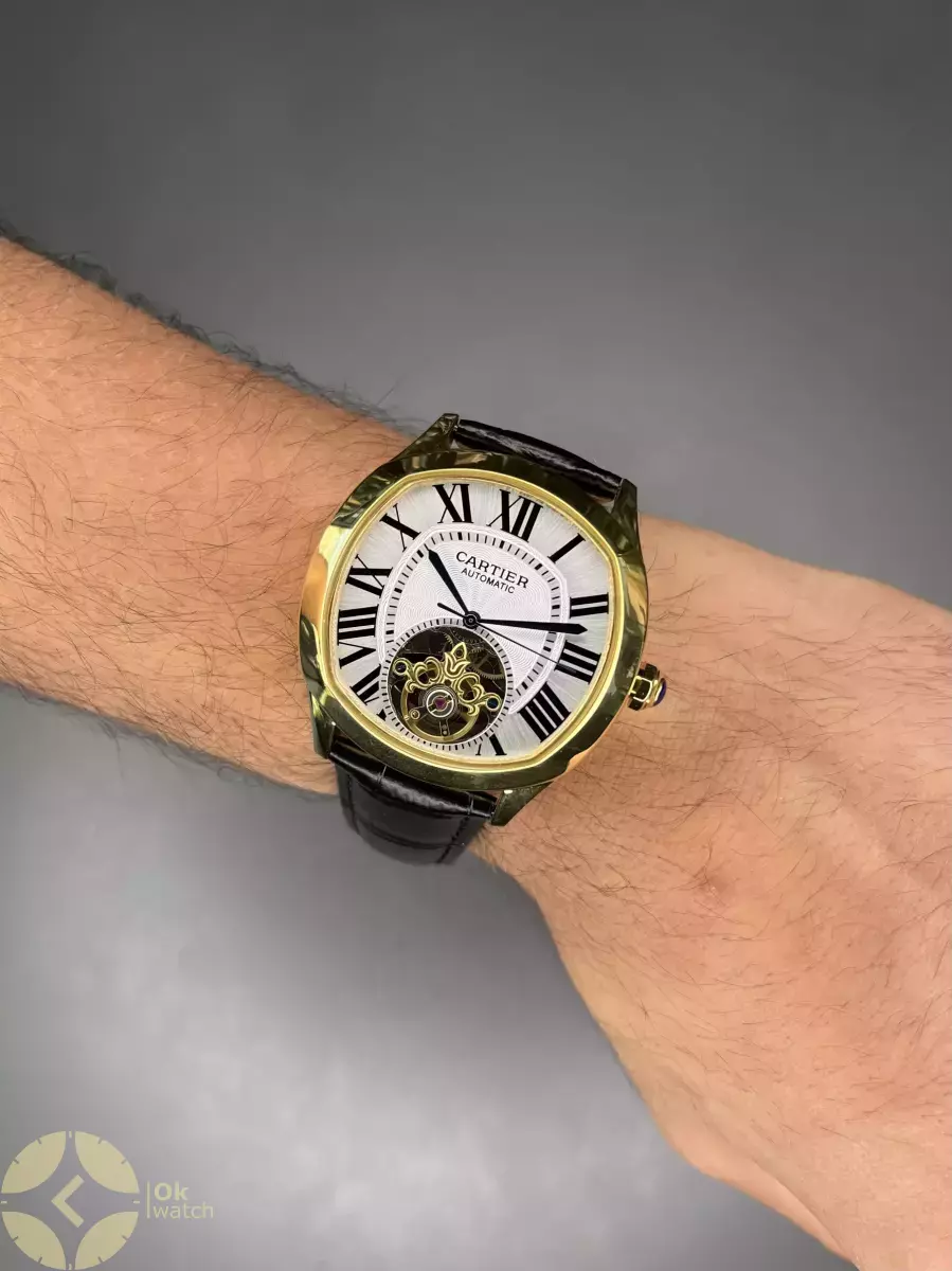 ساعت مچی کارتیه اوپن هارت بند چرمی صفحه سفید Cartier