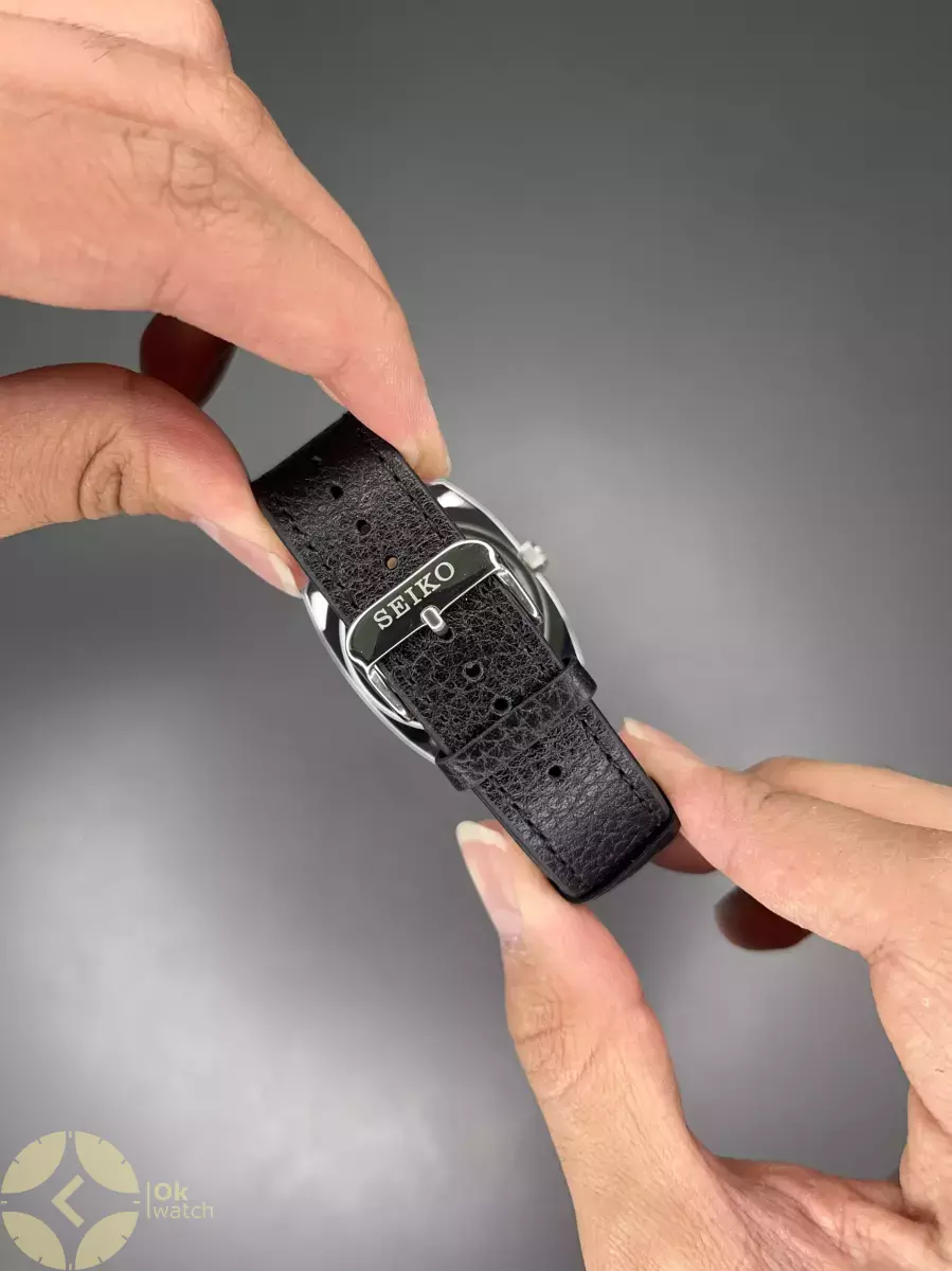 ساعت مچی سیکو دو تقویم بند چرمی صفحه آبی Seiko