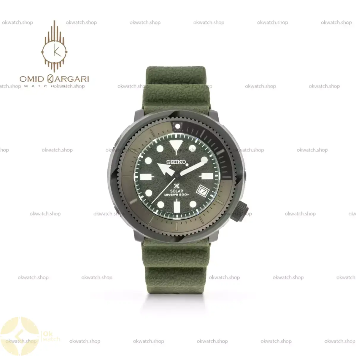 ساعت مچی سیکو بند رابر سبز Seiko