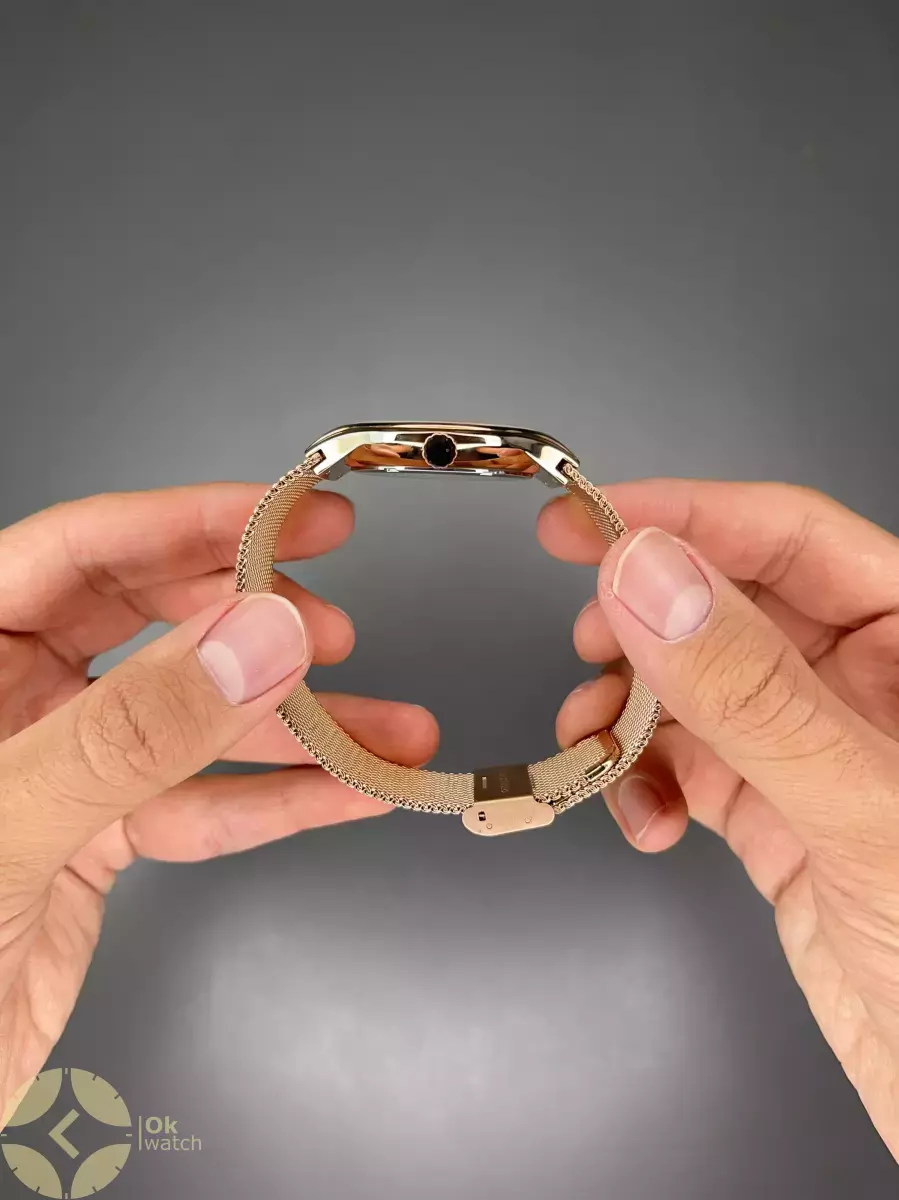 ساعت مچی ساعت مچی رادو فول دیت بند حصیری رزگلد صفحه رزگلد Rado