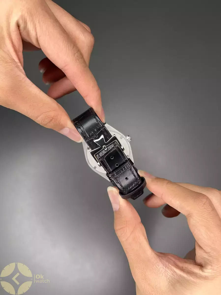 ساعت مچی وشرون کنستانتن اتوماتیک بند چرمی صفحه سبز Vacheron Constantin