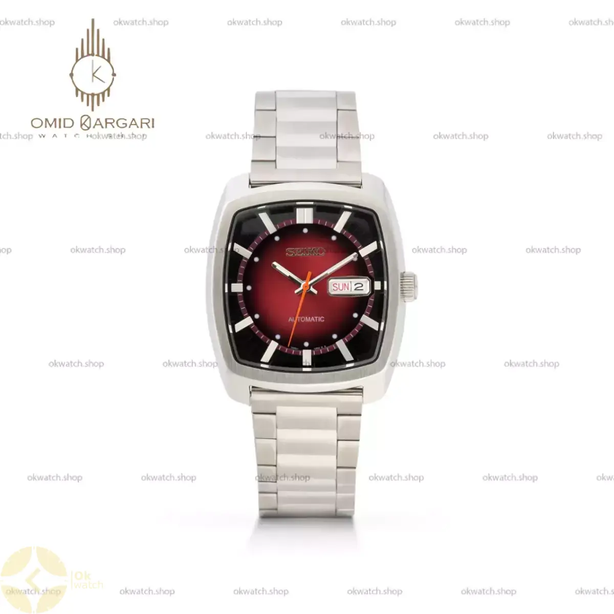 ساعت مچی سیکو دو تقویم بند سیلور صفحه قرمز Seiko