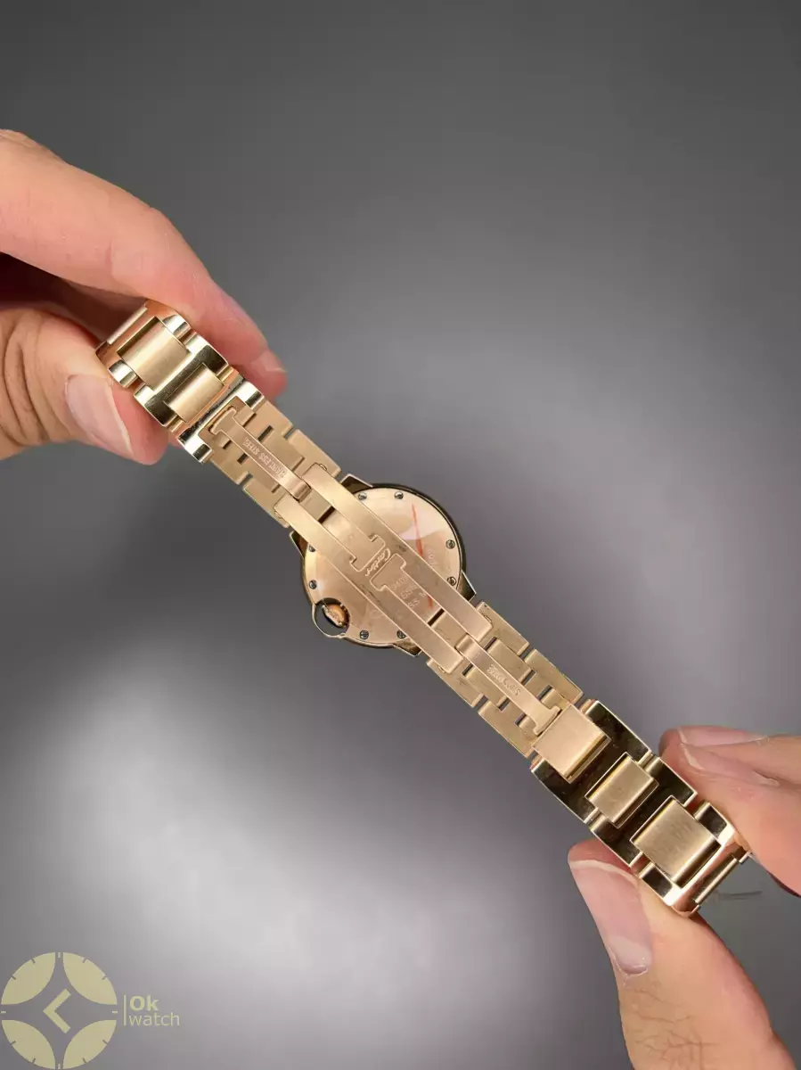 ساعت مچی کارتیه بلن بولو بند رزگلد صفحه سفید Cartier Ballon Bleu