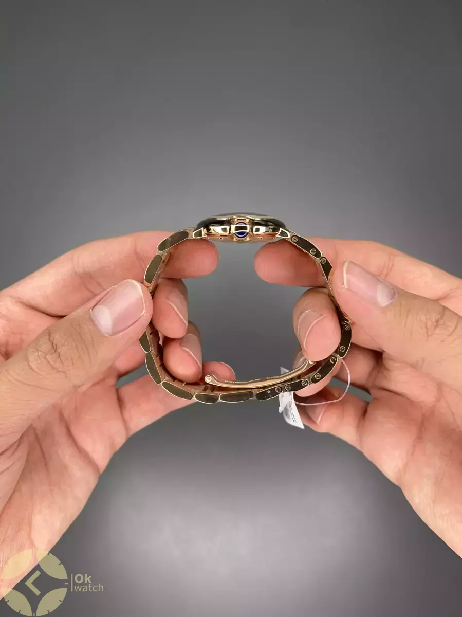 ساعت مچی کارتیه بلن بولو بند رزگلد صفحه سفید Cartier Ballon Bleu