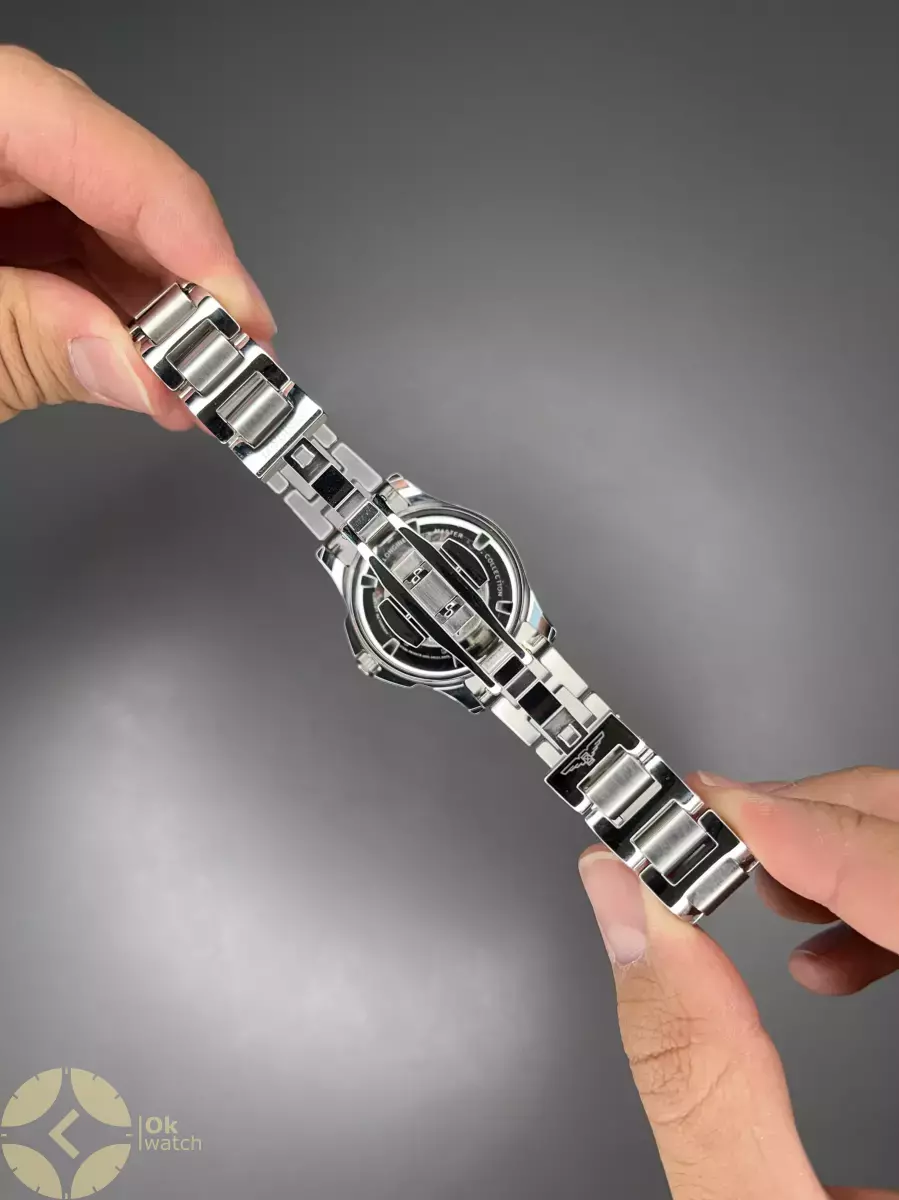 ساعت مچی لونژین دور نگین بند استیل صفحه سفید Longines