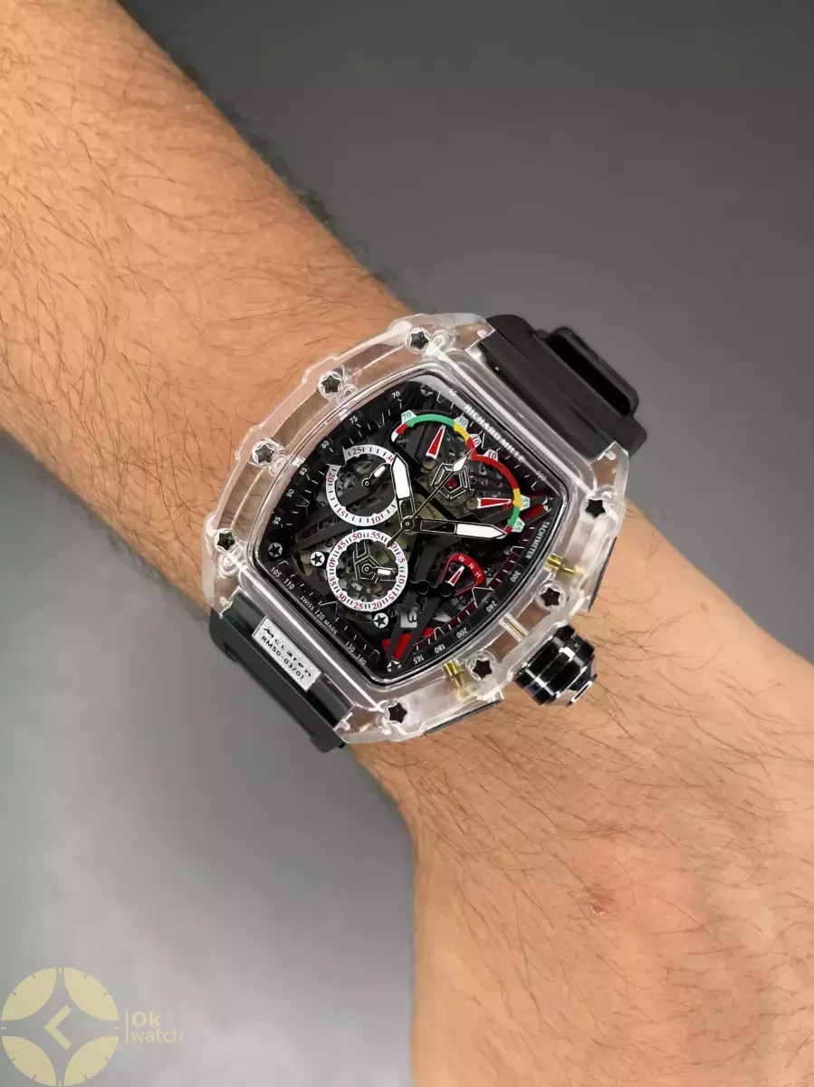 ساعت مچی ریچارد میل کورنوگراف قاب پلاستیکی مشکی  Richard Mille