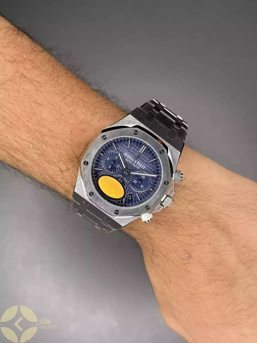 ساعت مچی اودمار پیگه کورنوگراف بند سیلور صفحه سرمه ای Audemars Piguet